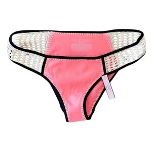 Victoria’s Secret Pink and White Bikini Bottom. Size M